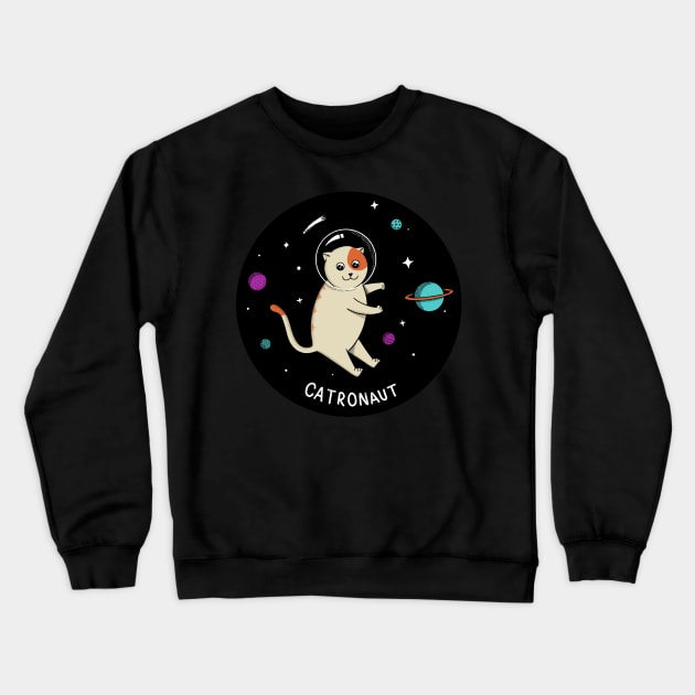 Cat Catronaut Crewneck Sweatshirt by coffeeman